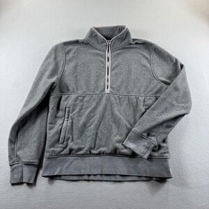 J.Crew Sweatshirt Mens Large Gray 1/4 Zip Fleece Pullover Mock Neck Pockets